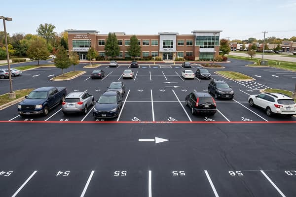 After — Parking Lot Restriping Result